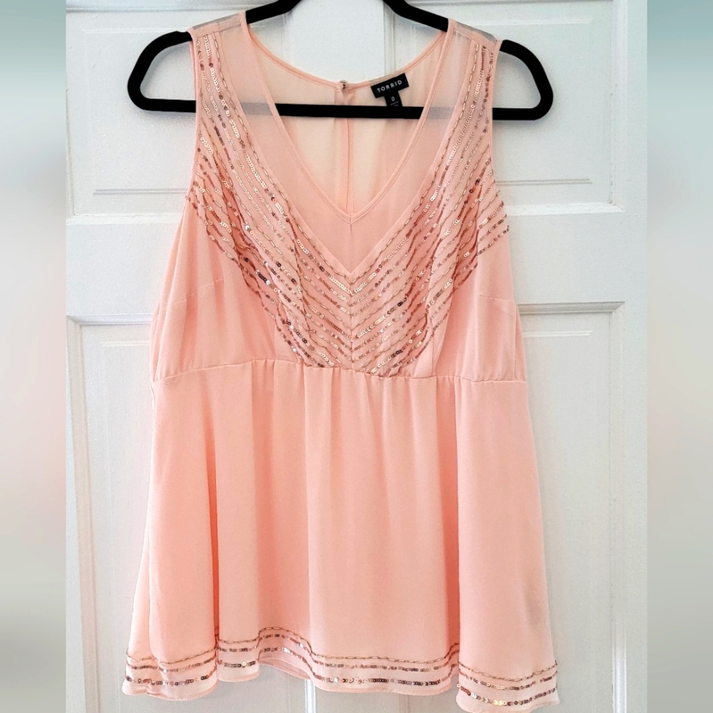 Torrid Pink Sparkle Blouse